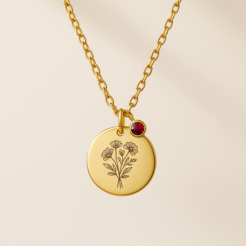 Custom Birth Month Flower Necklace Manufacturing: High-Quality Gold Charm Bouquet and Birthstone Gold Charm Necklaces for B2B Growth