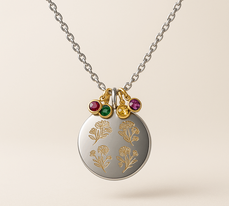 Custom Birth Month Flower Necklace Trends: Boost Sales with OEM Gold Birthstone Charm Bouquet Designs