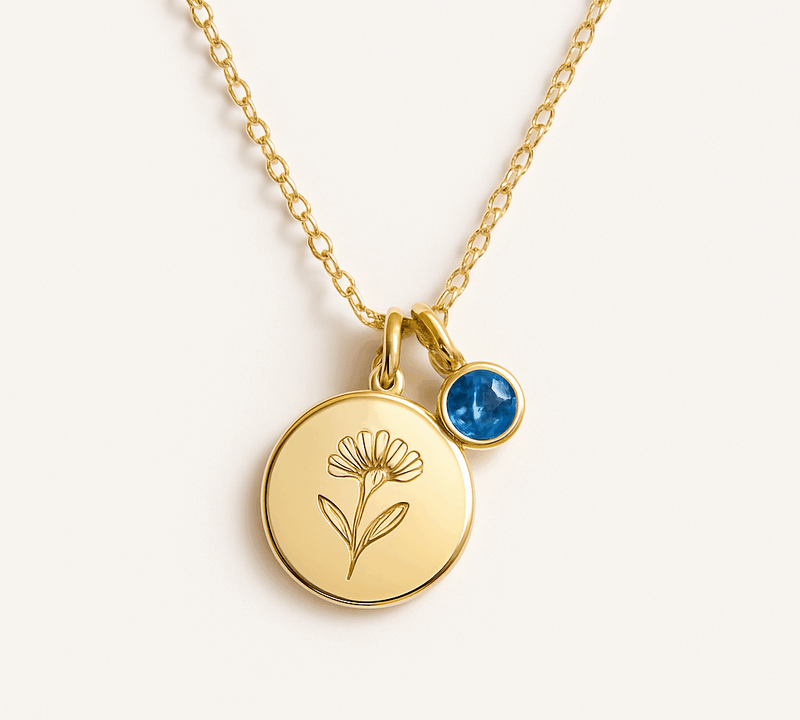 Boost Your Jewelry Brand with Custom Birth Month Flower Birthstone Necklace: Wholesale Gold Charm Design & Manufacturing