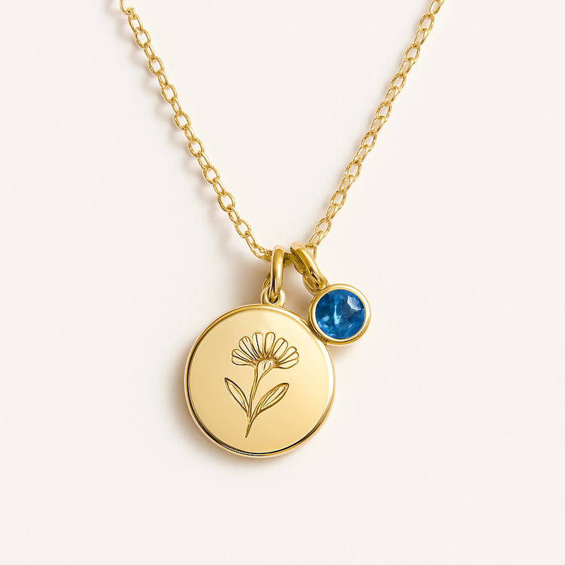 Boost Your Jewelry Brand with Custom Birth Month Flower Birthstone Necklace: Wholesale Gold Charm Design & Manufacturing