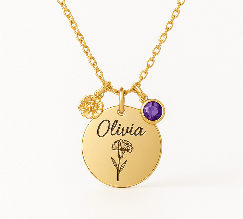 Boost Your Jewelry Business with Custom Birth Month Flower Birthstone Charm Necklace Manufacturing: Low MOQ, High ROI