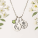 Custom Birth Month Flower Birthstone Charm Necklace: Low MOQ OEM Manufacturing for Personalized Jewelry Brands