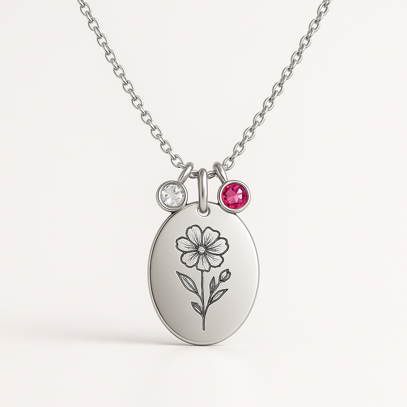 Boost Your Jewelry Brand with Custom Birth Month Flower Birthstone Charm Necklace Manufacturing: Durable, Low MOQ & On-Trend Designs