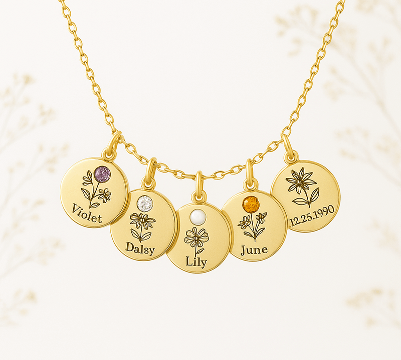 Custom Birth Month Flower Birthstone Charm Necklace: The Perfect Personalized Jewelry for Moms and Jewelry Brands