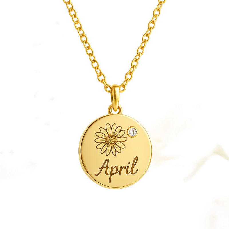 Custom Birth Month Flower Birthstone Charm Necklace: Boost Business with Durable, Low MOQ Floral Jewelry Designs