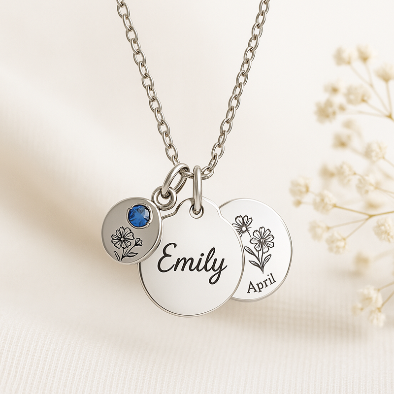 Boost Wholesale Sales with Custom Birth Month Flower Birthstone Charm Necklace Manufacturing