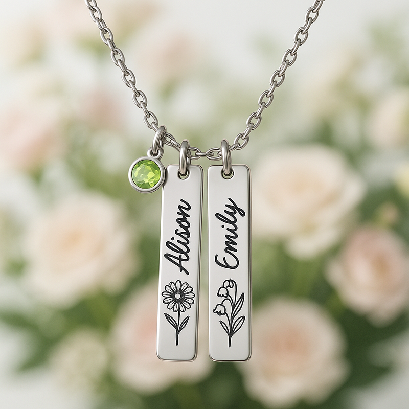 Custom Birth Month Flower Birthstone Charm Necklace: Boost Your Jewelry Brand with Durable, Personalized Floral Designs