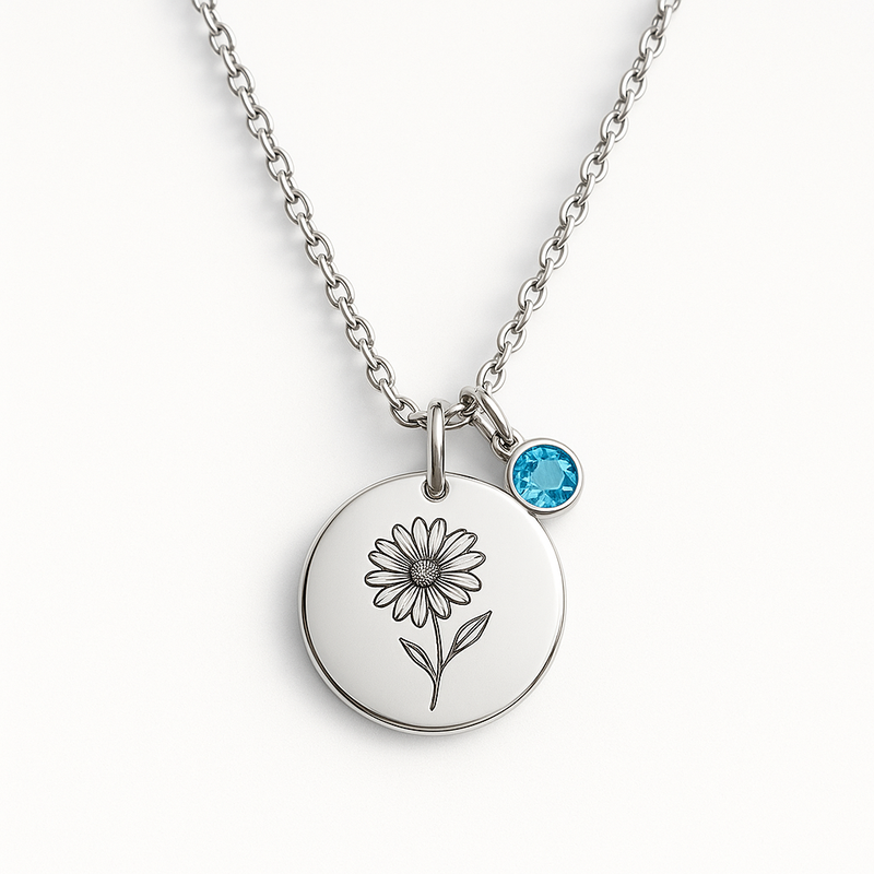 Custom Birth Month Flower Birthstone Charm Necklace: Elevate Your Jewelry Line with Personalized Birth Flower and Birthstone Jewelry for Business Growth