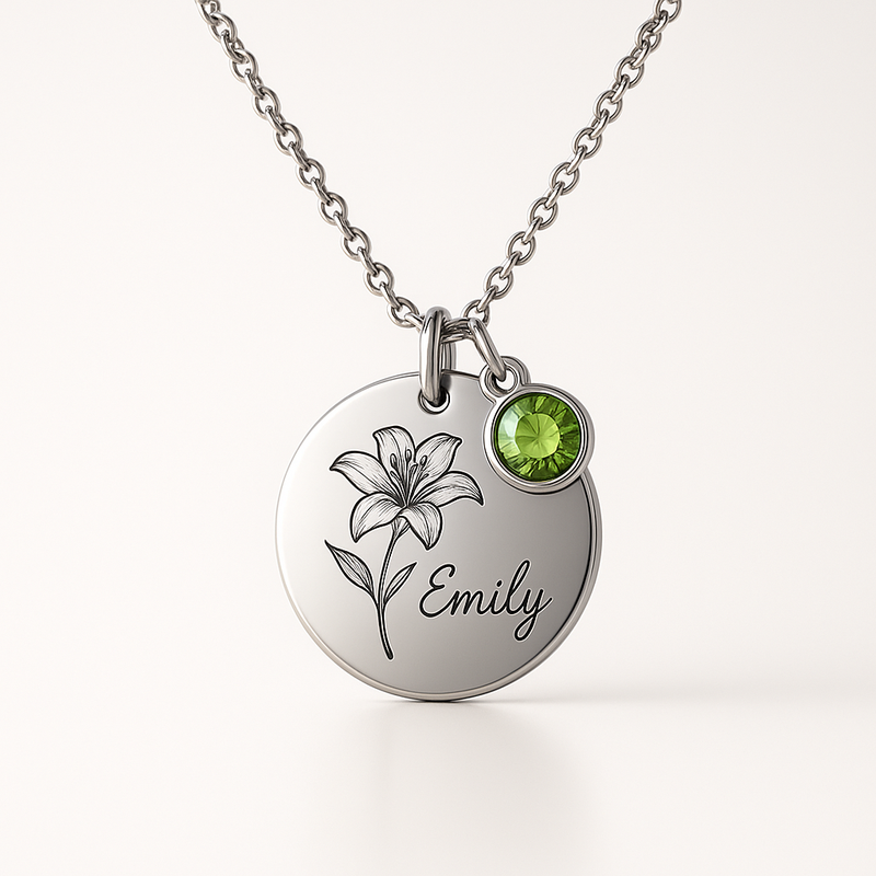 Boost Wholesale Sales with Custom Birth Month Flower Birthstone Charm Necklace Manufacturing