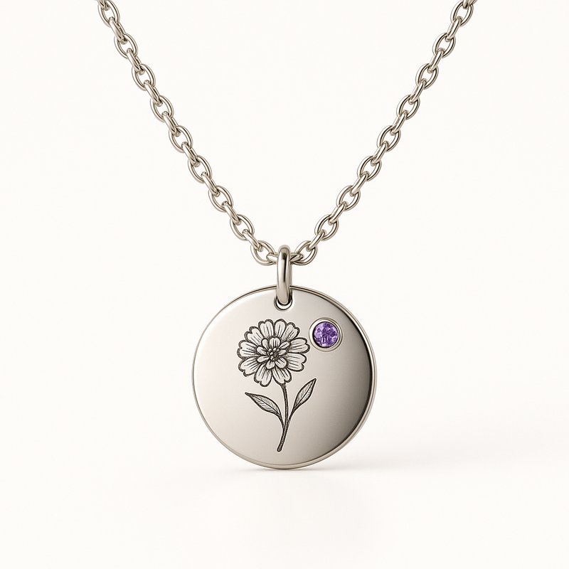 Custom Birth Month Flower Necklace: Boost Your Jewelry Brand with Personalized Birthstone Designs & Low MOQ Manufacturing