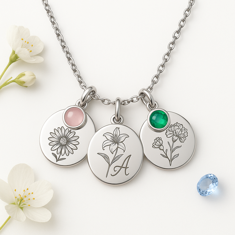 Boost B2B Sales with Custom Birth Month Flower Birthstone Charm Necklace: OEM Jewelry Gift Trend for 2025