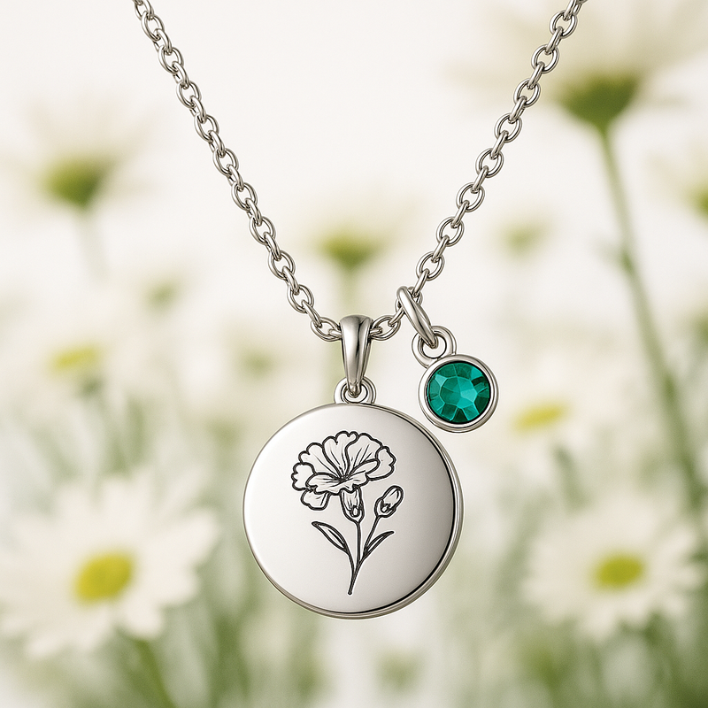 Custom Birth Month Flower Birthstone Charm Necklace: OEM Solutions for Durable, Personalized Jewelry at Low MOQ