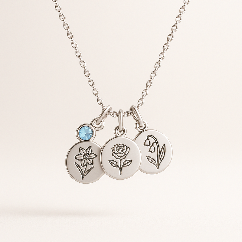 Boost Wholesale Sales with Custom Birth Month Flower Birthstone Charm Necklace Manufacturing Solutions