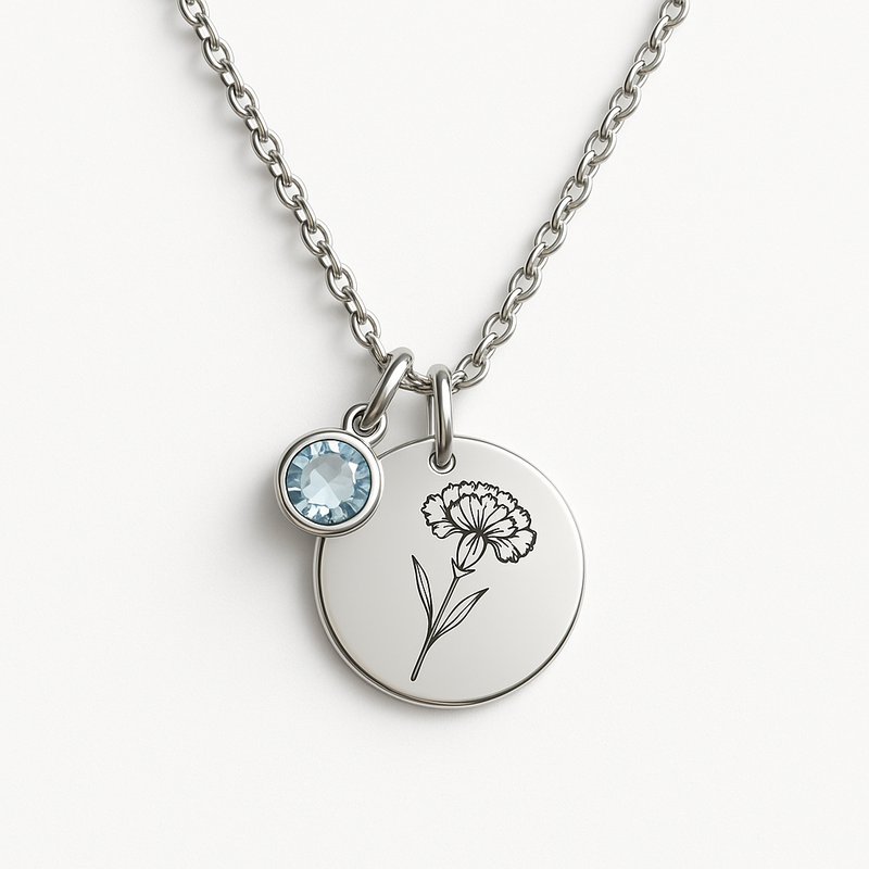 Custom Birth Month Flower Birthstone Charm Necklace: Low MOQ Wholesale Solutions for Jewelry Brand Growth