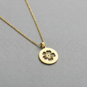 Hollow Women's Gift Custom Birth Month Flower Bouquet Necklace