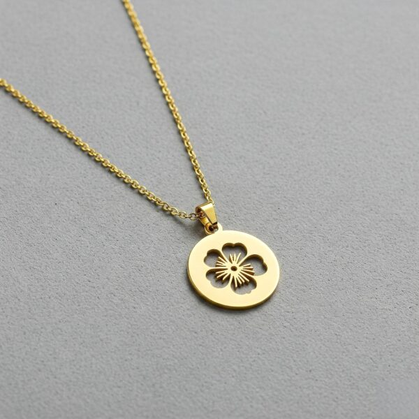 Hollow Women's Gift Custom Birth Month Flower Bouquet Necklace