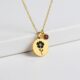 Gold Floral Gemstone Necklace: Elegant Flower Pendant & Women's Flower Birthstone Charm Necklace