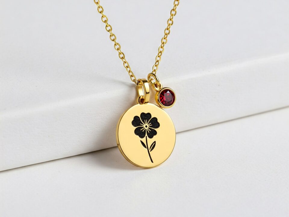 5.15 custom birth month flower birthstone charm necklace 1