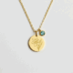 Gold Daffodil Charm Necklace: Floral Gemstone Birthstone Necklace | Custom Birth Month Flower Necklace
