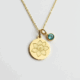 Custom Birthstone Flower Pendant Necklace: Personalized Floral Gemstone Necklace Gold with Minimalist Aquamarine Charm Jewelry
