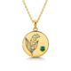 Gold Lily of the Valley Pendant Necklace: Personalized Floral Gemstone Charm Necklace with Custom Birth Month Flower Birthstone