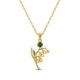 Custom Lily of the Valley Birthstone Necklace – Gold Floral Birthstone Pendant with Personalized Birth Month Flower Charm