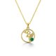 Elegant Custom Birthstone Necklace – Gold Floral Pendant Necklace Featuring Lily-of-the-Valley – Personalized Flower Birthstone Jewelry Gift
