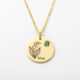 Custom May Birth Flower Birthstone Necklace - Gold Lily of the Valley May Charm Pendant with Emerald Birthstone