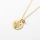 Custom Birth Month Flower Birthstone Gold Charm Bouquet Necklace – Gold Lily of the Valley Birthstone Necklace with Personalized Floral Gold Disc Pendant