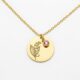 Custom Birth Month Flower Birthstone Gold Charm Necklace - Lily of the Valley Gold Flower Pendant Personalized Floral Necklace