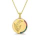 Custom Birth Month Flower Birthstone Gold Charm Necklace - Lily of the Valley Pendant with Sapphire & Amethyst