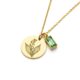 Elegant Gold Lily of the Valley Pendant Necklace with Botanical Emerald Birthstone, Custom Birth Month Flower Charm