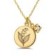 Discover our exquisite custom birth month flower birthstone gold charm bouquet necklace! This gold-plated lily of the valley engraved pendant necklace with gemstone is a true masterpiece. The delicate gold necklace with floral motif for special occasions is perfect for women of all ages, whether for daily wear or gifting on milestones.