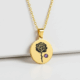 Elegant Gold Rose Pendant Necklace with Floral Amethyst Charm - Birth Month Flower Gemstone Necklace