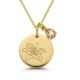 Custom Birth Month Flower Necklace with Flower Charm and Birthstone - Gold Lily Pendant Necklace