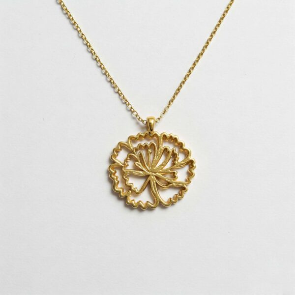 Elegant Gold Custom Birth Month Flower Birthstone Charm Necklace