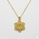 Gold Floral Pendant Necklace - Personalized Birthday Gift with Engraved 'Happy Birthday' Message