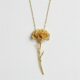 Luxurious Gold Carnation Pendant Necklace with Floral Motif Fine-Link Chain for Custom Birth Month Flower Charm