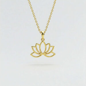 Elegant Women's Gold Lotus Flower Jewelry - Personalized Lotus Charm Necklace - Dazzling Gold Lotus Necklace Gift