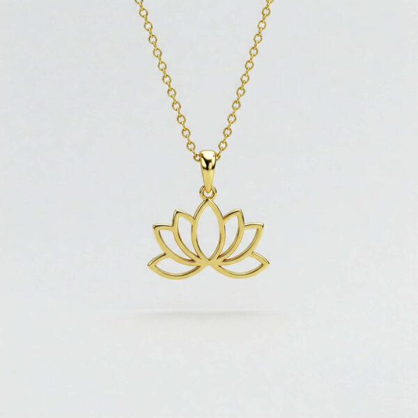 Elegant Women's Gold Lotus Flower Jewelry - Personalized Lotus Charm Necklace - Dazzling Gold Lotus Necklace Gift