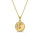 Custom Birth Month Flower Birthstone Gold Charm Bouquet Necklace – Lily of the Valley Gold Birthstone Pendant – May Birth Flower Necklace with Pink Gemstone