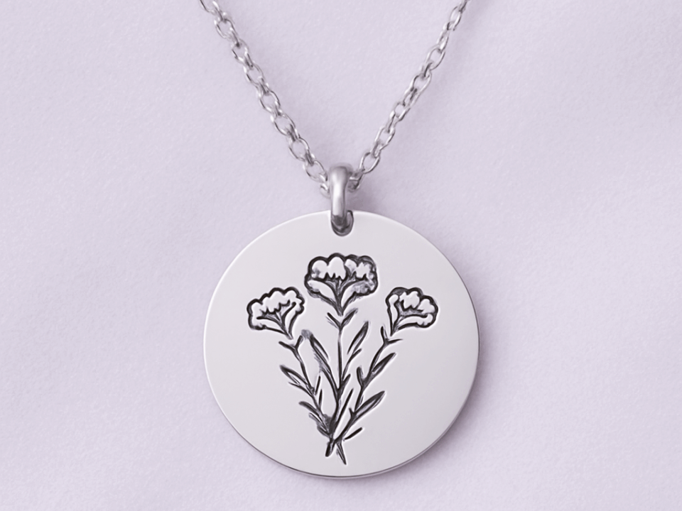 custom birth flower necklace 1