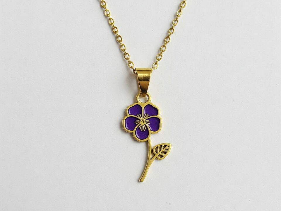 dedicate womens gift custom birth month flower birthstone charm bouquet necklace 1
