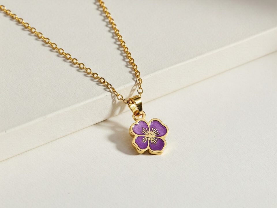 dedicate womens gift custom birth month flower birthstone charm bouquet necklace 3