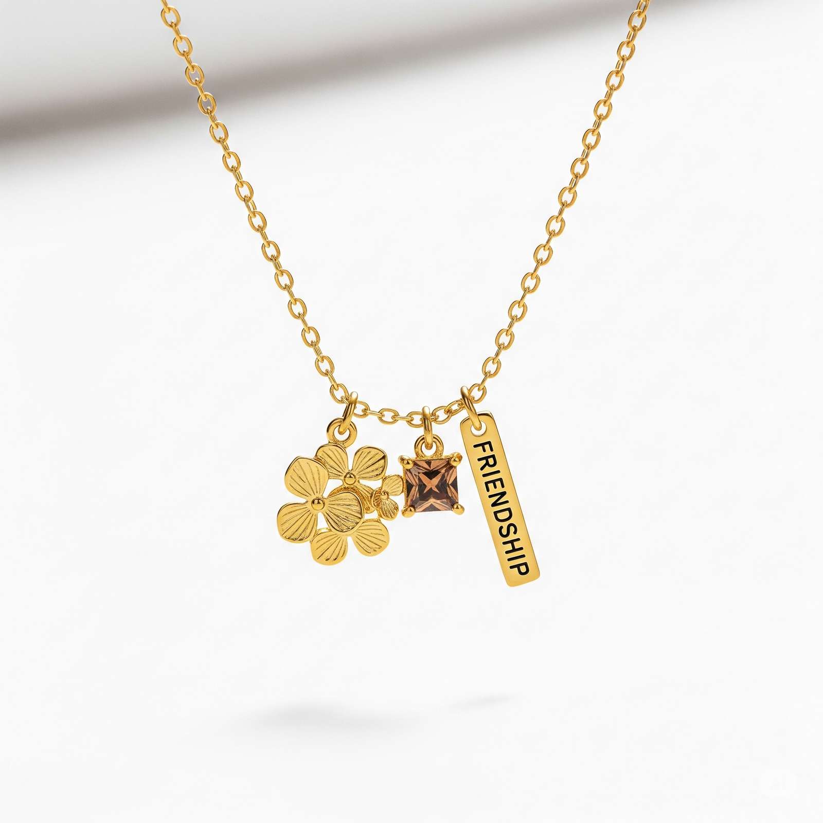 Elegant Custom Birthstone Charm Necklace with Personalized Birth Month Flower Necklace Design – Unique Custom Birthstone Flower Pendant Gift for Her