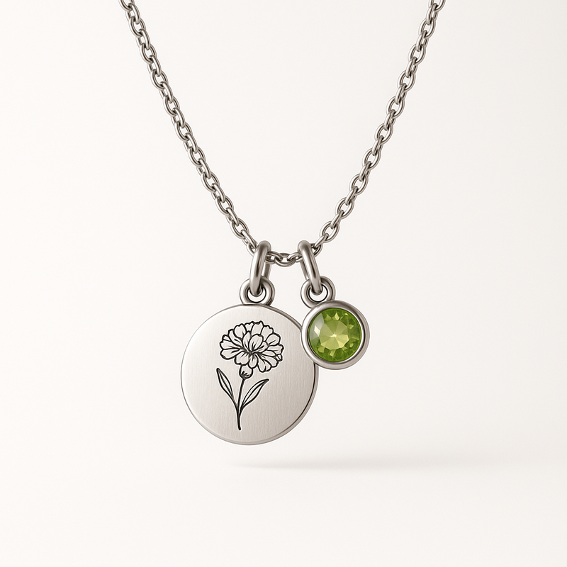 Custom Birth Month Flower Birthstone Charm Necklace: Boost Your Jewelry Business with Low MOQ Customization