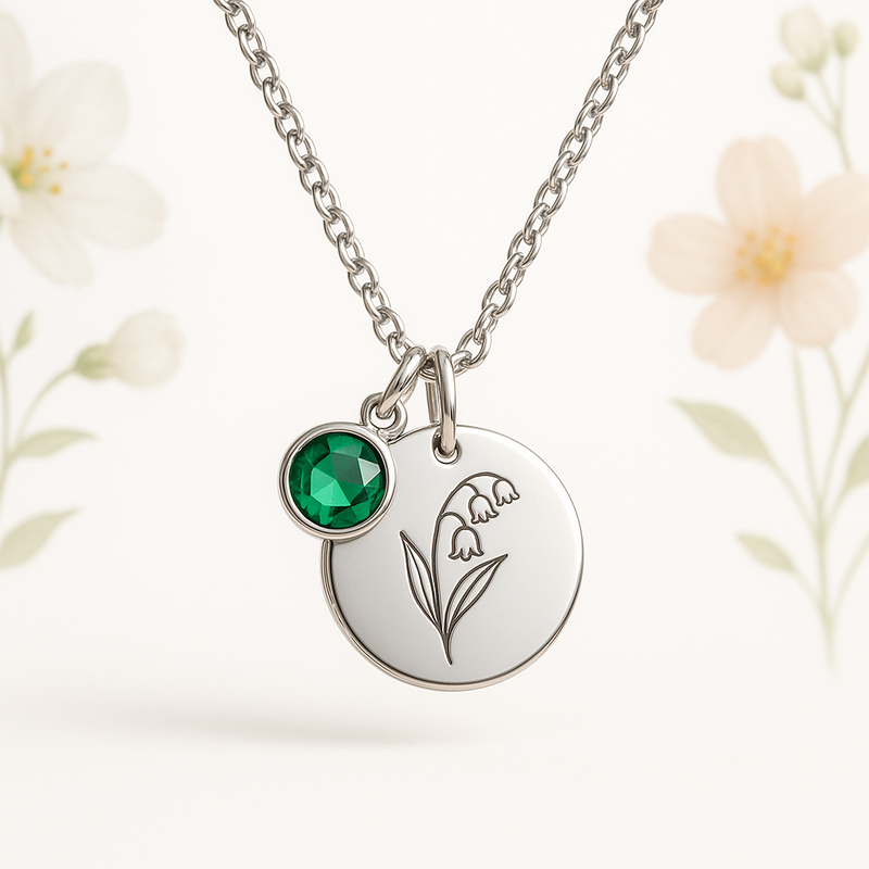 Boost Business with Custom Birth Month Flower Birthstone Charm Necklace Manufacturing: Low MOQ & High Customization