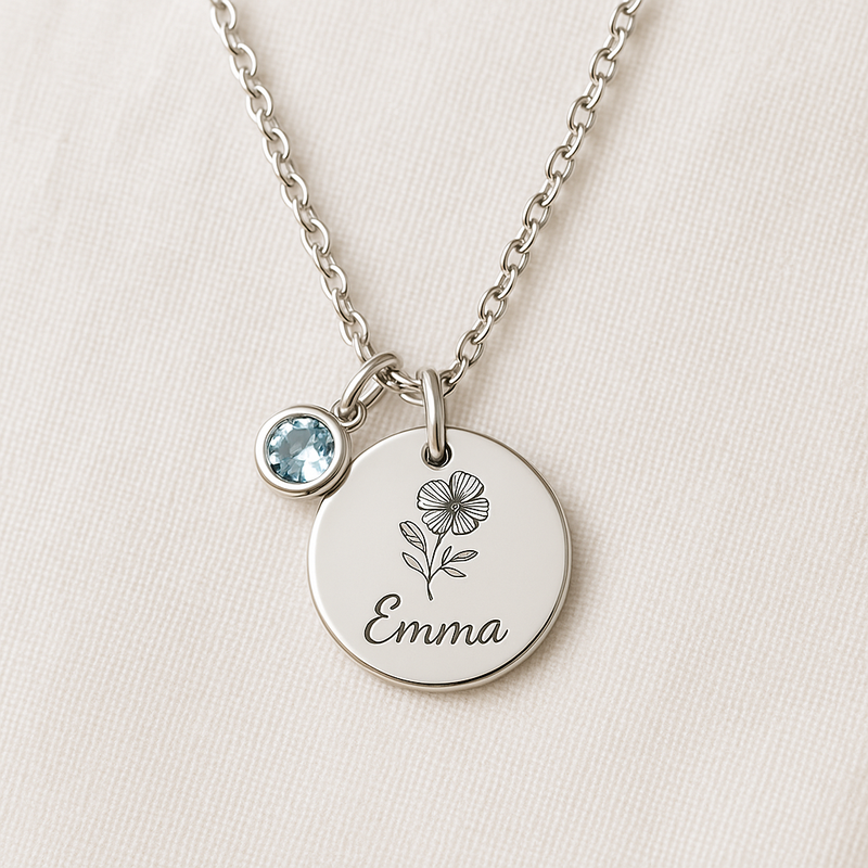 Boost Wholesale Sales with Custom Birth Month Flower Birthstone Charm Necklace Manufacturing