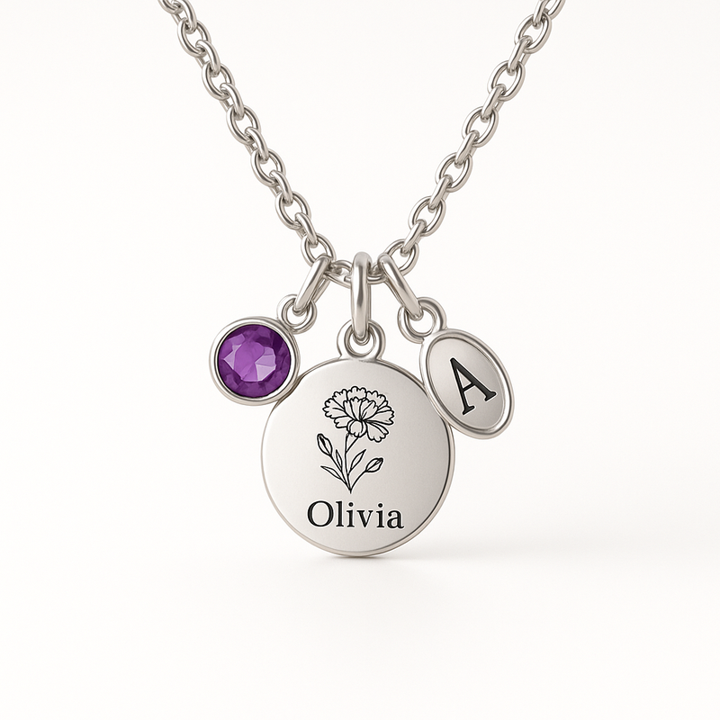 Boost Your Jewelry Brand with Custom Birth Month Flower Birthstone Charm Necklace Manufacturing Services