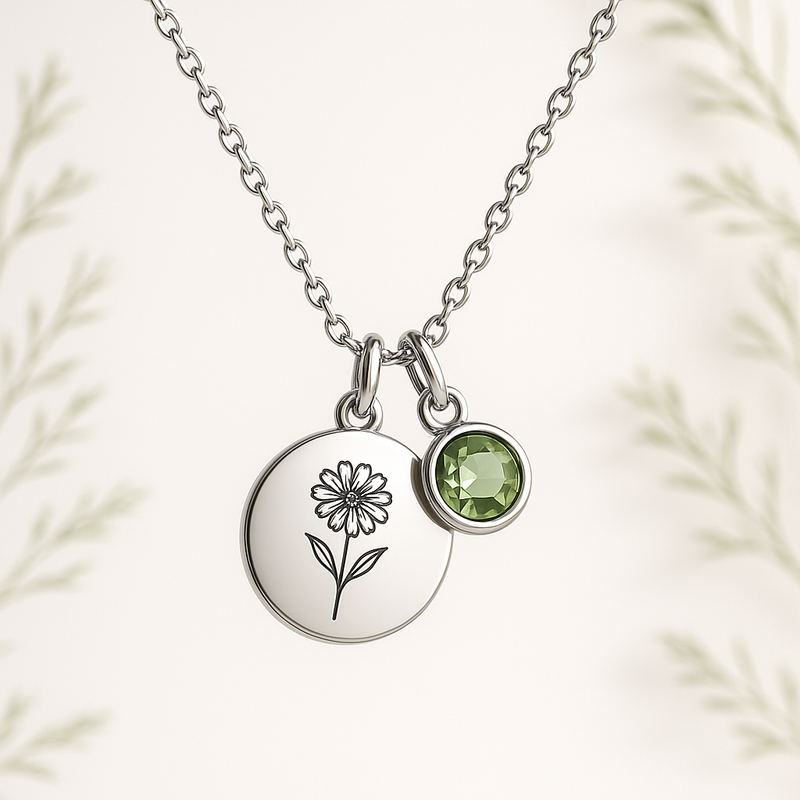 Custom Birth Month Flower Birthstone Charm Necklace: A Durable, Low-MOQ Jewelry Gift Solution for B2B Growth
